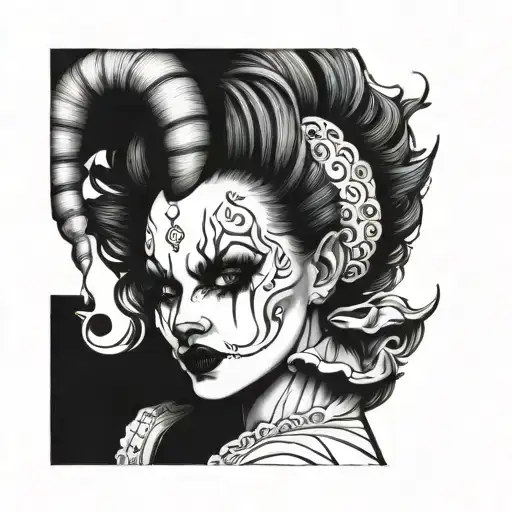 Profile Hair For Gothic Clown Woman