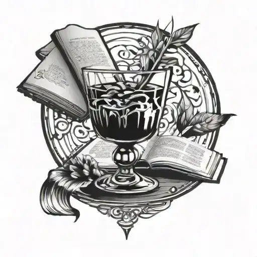 Cocktail Glass With A Book Open