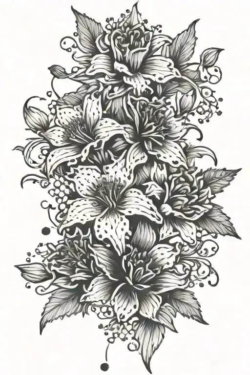 Carnation Larkspur Flowers Star Dots