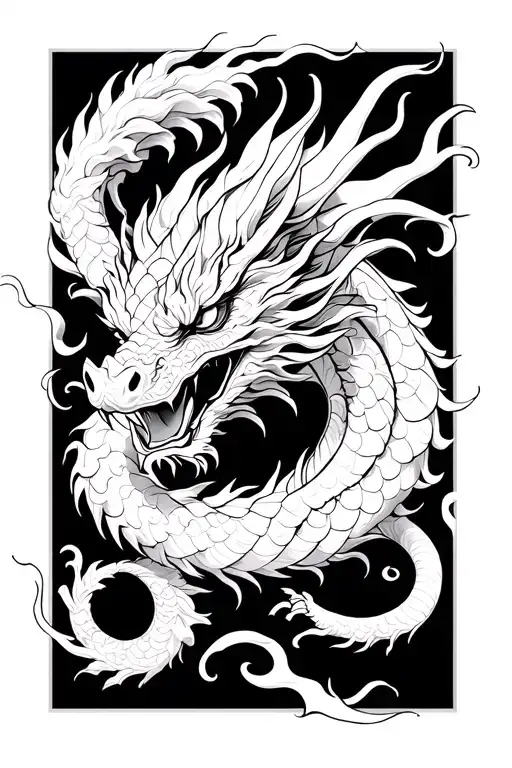 Oriental Style Dragon With Details