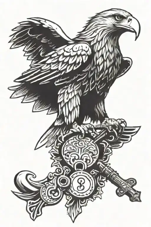 Eagle With A Key In Its Mouth
