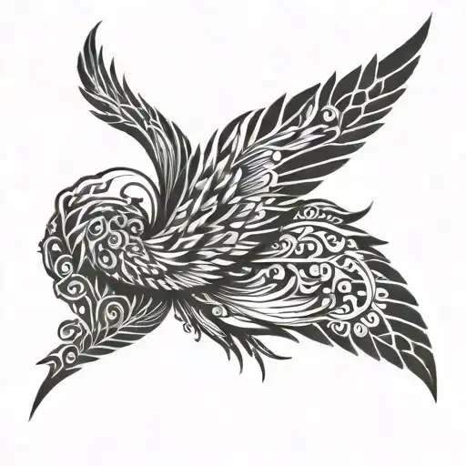 Abstract Wing Feathered