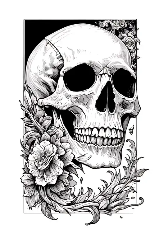 Time Passing By A Skull