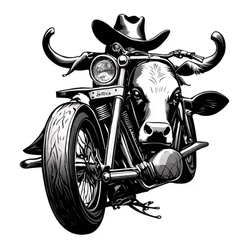 Cowboy Motorcycle Cow