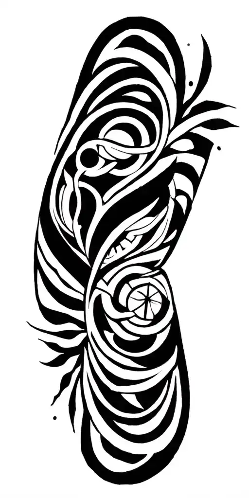 Blackwork Geometric Abstract Tribal Sleeve Ankeny Roman Pattern And Symbols