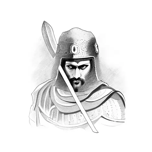 Ancient Italian Warrior With Katana