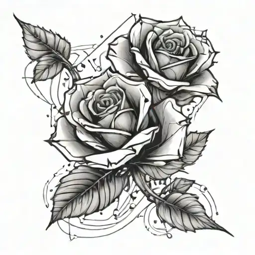 A Futuristic Cybernetic Rose Intertwined With Binary Code Representing Your Love For Technology