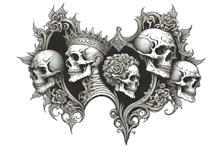 Dark Fantasy Neck Tattoo Roses Throns Skull