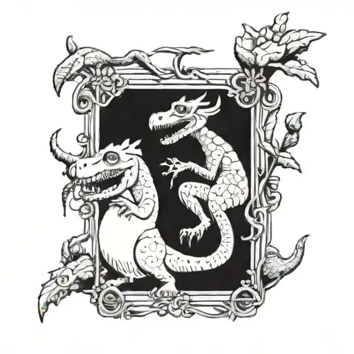 The Fool Tarot Card With Dinosaurs