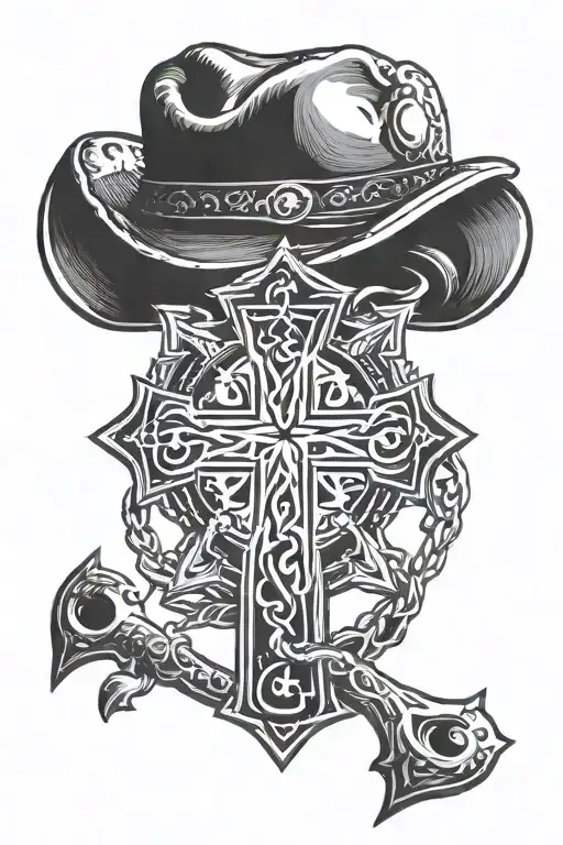 Medical Symbol Plus Cross With Cowboy Hat