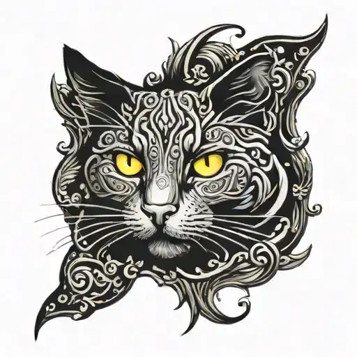 Black Cat Called Prizzi With Yellow Eyes Called Prizzi