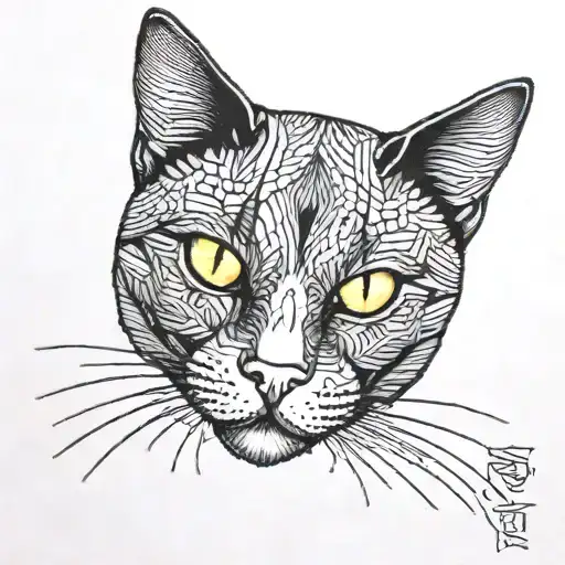 Black Cat Called Prizzi With Yellow Eyes