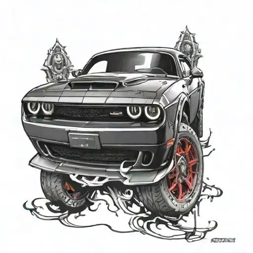Dodge Challenger Demon With Red Eyes