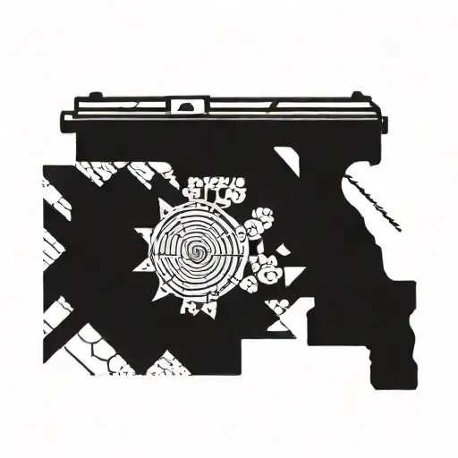 Fusil Black And Geometric Pattern Inspired