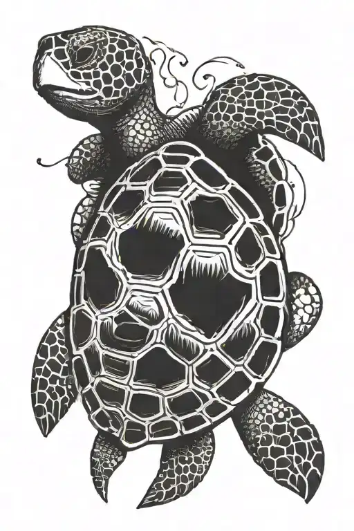 Turtle With Finger Print Heart