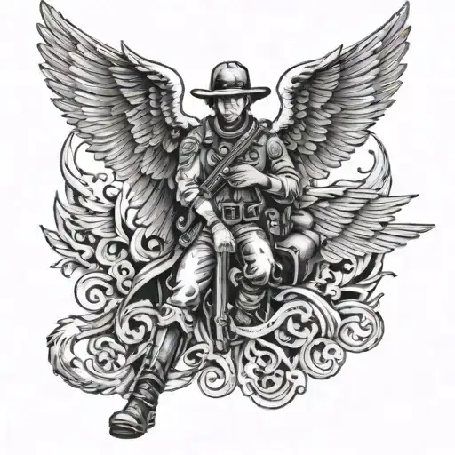 An Army Cowboy With Angel Wings