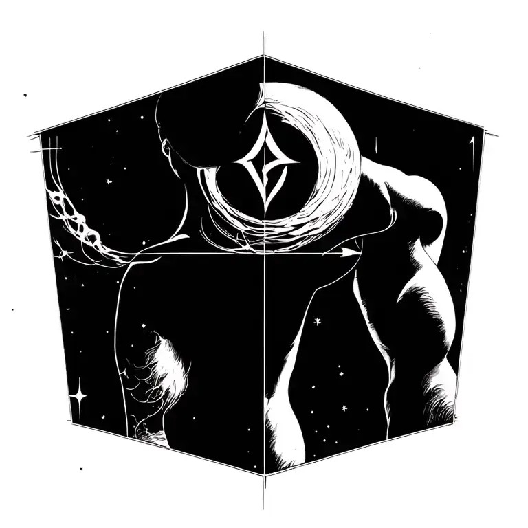 Runes Lower Back Connecting Together Like Space