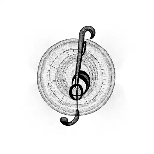 A Music Note Intertwined With A Book