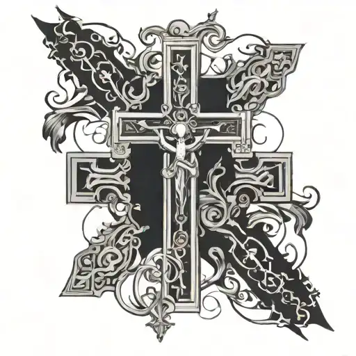 A Modern Interpretation Of The Catholic Cross Incorporating Elements Of Technology And Innovation