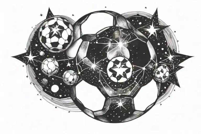 A Soccer Ball Morphing Into A Galaxy With Stars And Planets