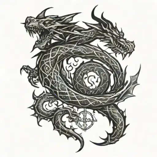 Elder Scrolls Skyrim Inspired Tattoo Featuring Dragon Language