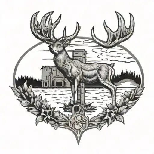 White Tail Deer Grain Elevator