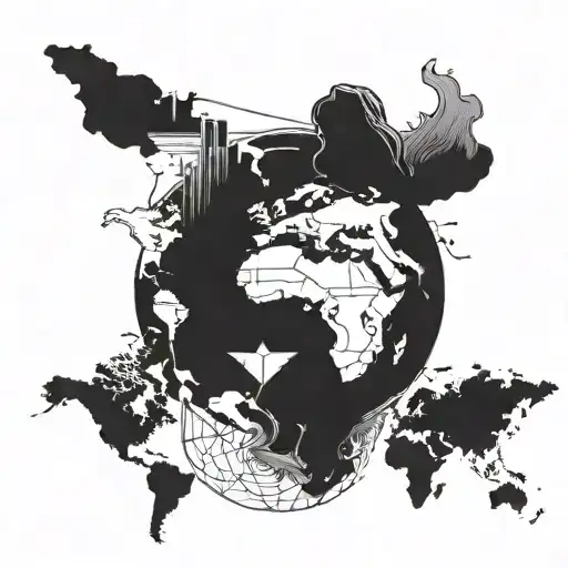 Jesus Looking Apon The World Map