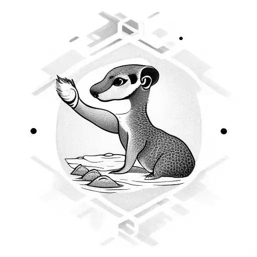 The Word Yah With A Whaletail And A Meerkat