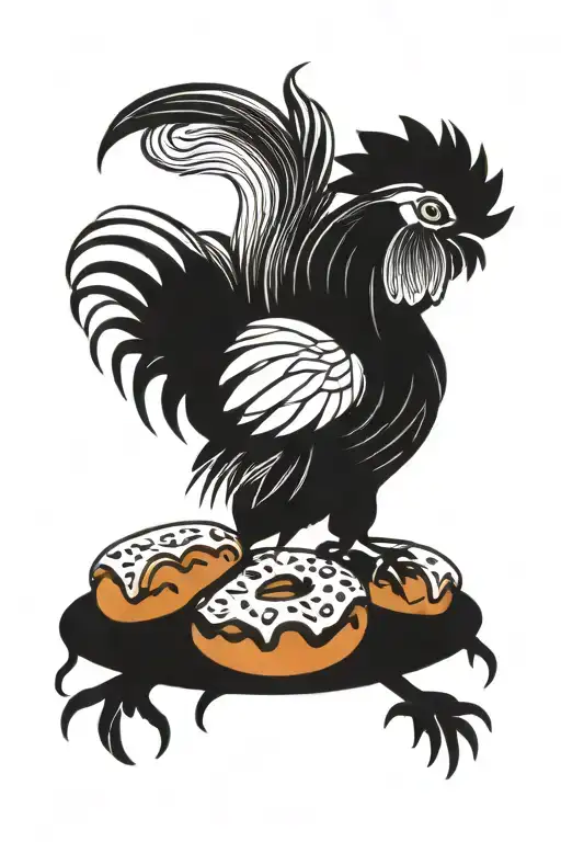 Rooster On A Donut