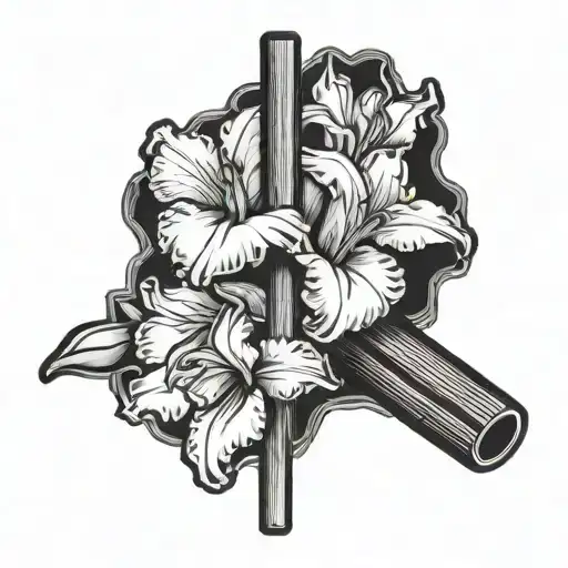 Combine A Baseball Bat And A Gladiolus Flower In A Unique Design