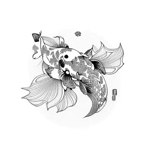 Koi Fish With Sakura Flower Sleeves