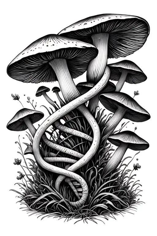 Dna With Mushrooms