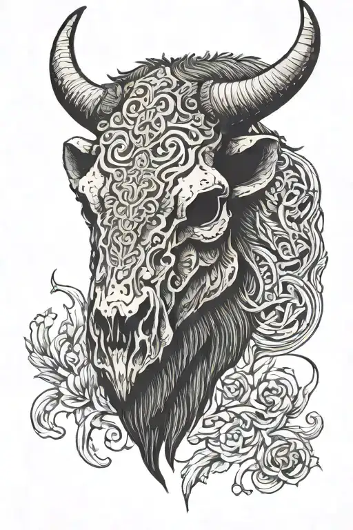 Plain Bison Skull Facing Forward