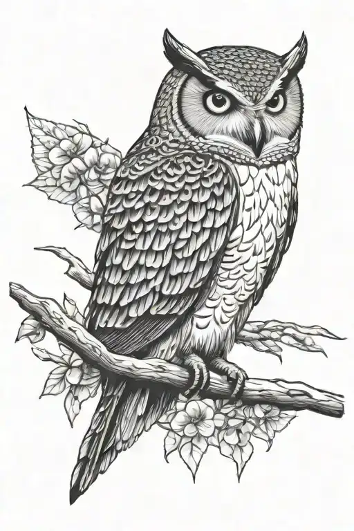 Owl And Peregrine Falcon