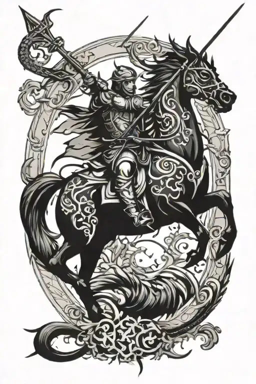 Sagittarius With Dragon Wrapped