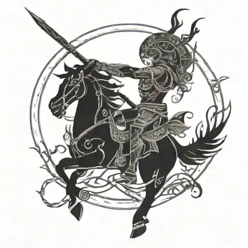 Sagittarius With Dragon Wrapped Round