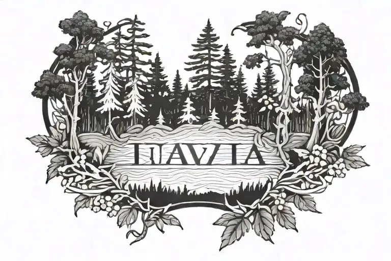 Livia Name With Forest