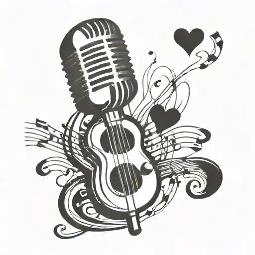 Incorporate A Stylized Microphone And Musical Notes Into A Design Symbolizing Your Love For Music
