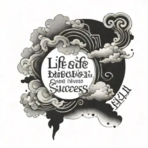 A Quote About Life And Success Written In The Clouds