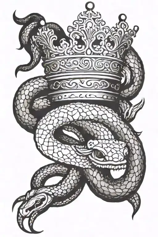 Crown With A Snake Around It