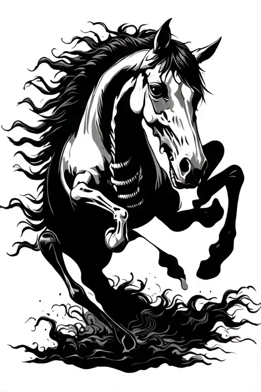 Skeletal Horse Galloping