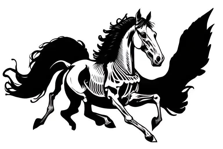 Skeletal Horse Galloping Horse