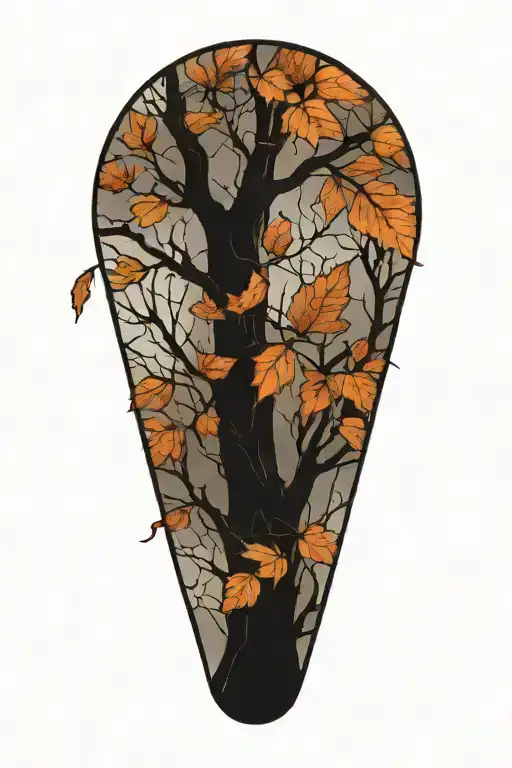 One Long Limb With Twigs And A Mix Of Withered Leaves And Fresh Leaves