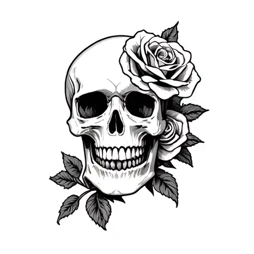 Skull And Rose
