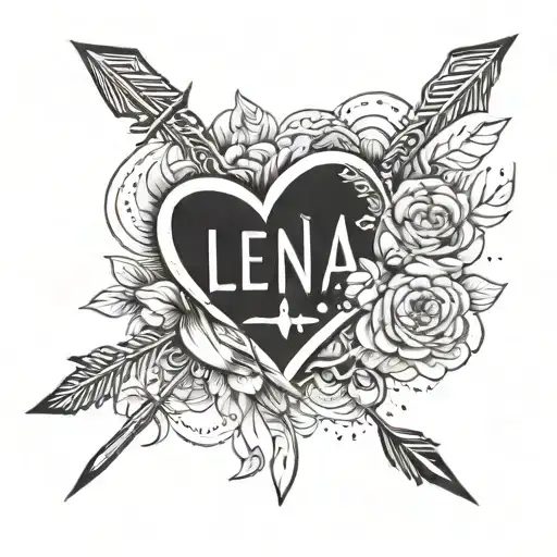 The Name Lena In The Heart With An Arrow
