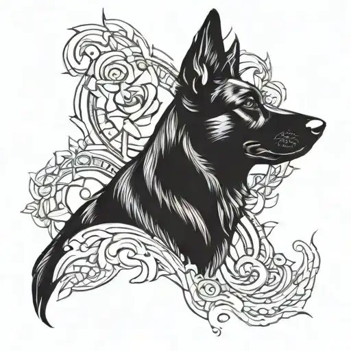 Black German Shepherd Paying Homage