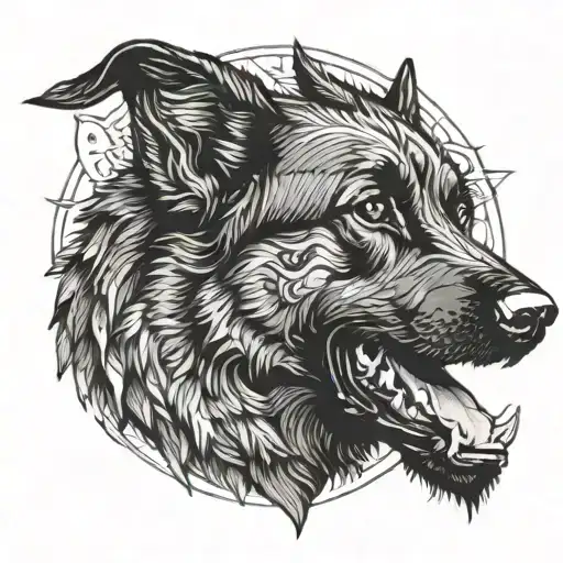 Black German Shepherd Paying Homage