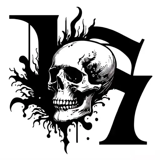 Number 7 Time Passing By A Skull