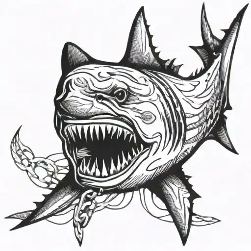 White Shark Big Chained