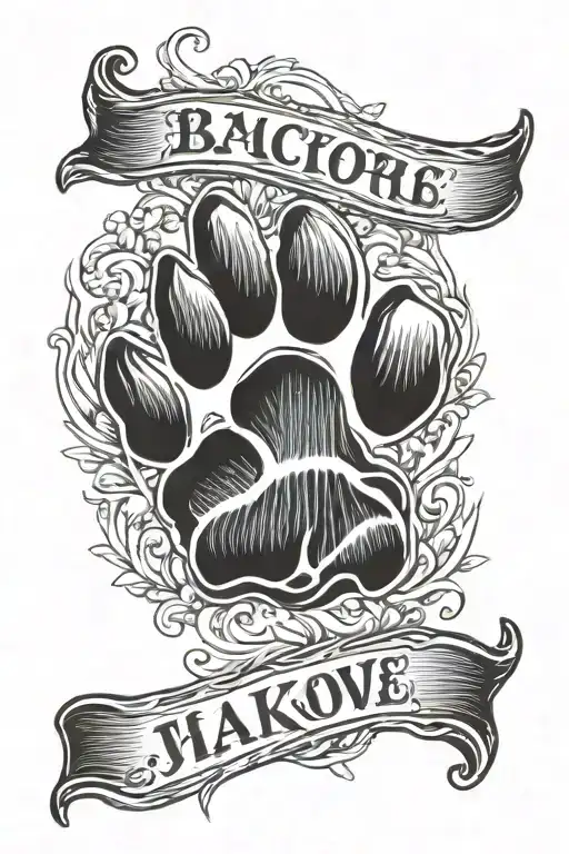 Natural Dog Paw With Name